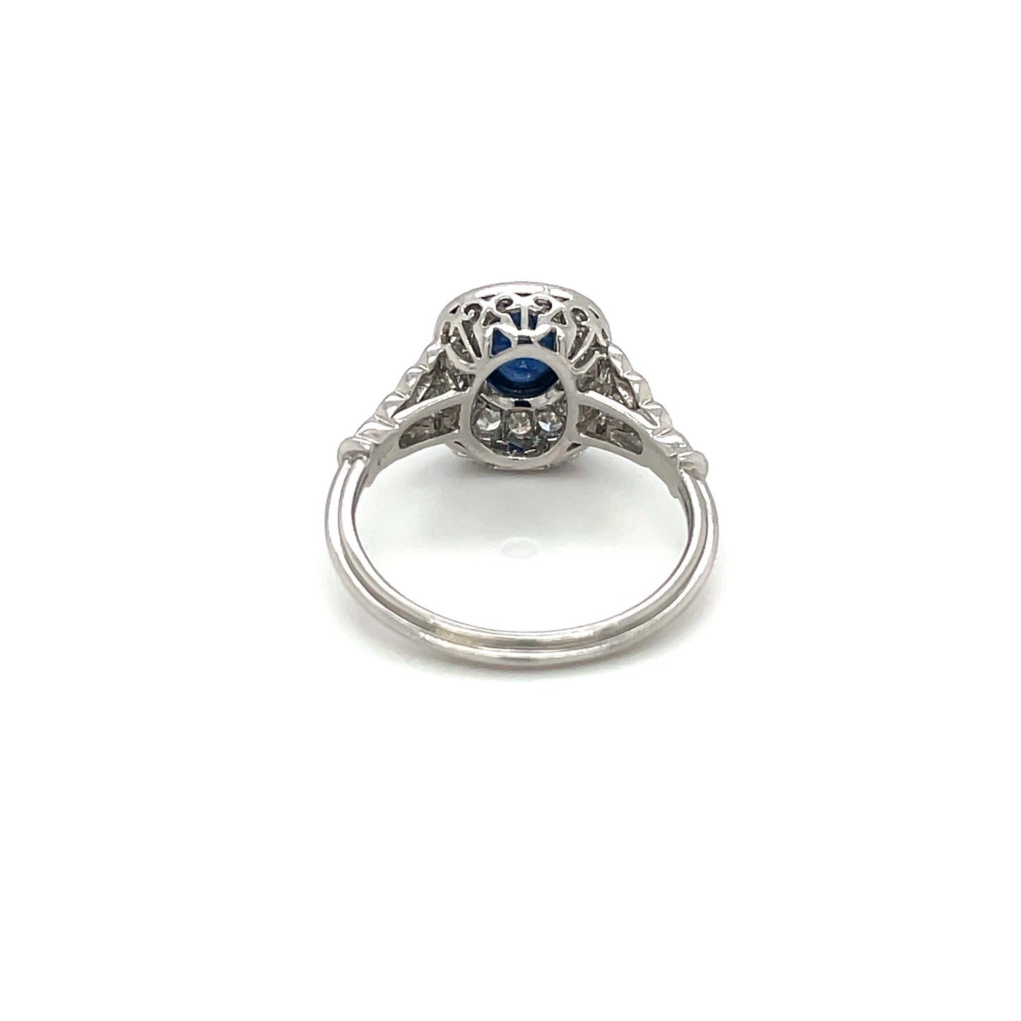 Sapphire & Diamond Unique Cluster Ring