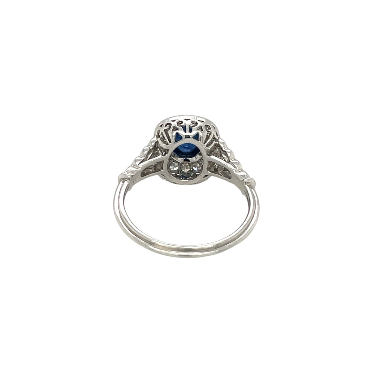 18ct White Gold Sapphire & Diamond Cluster Ring (N)