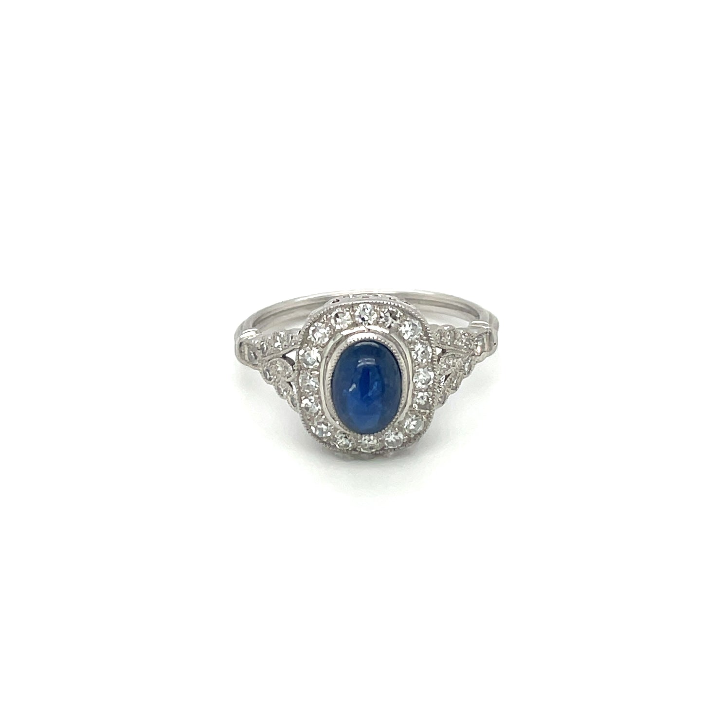 Sapphire & Diamond Unique Cluster Ring