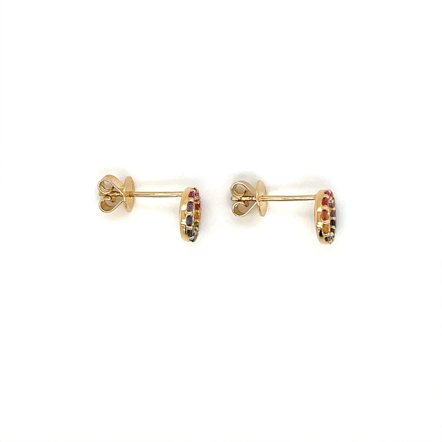 18ct Yellow Gold Rainbow Stud Earrings