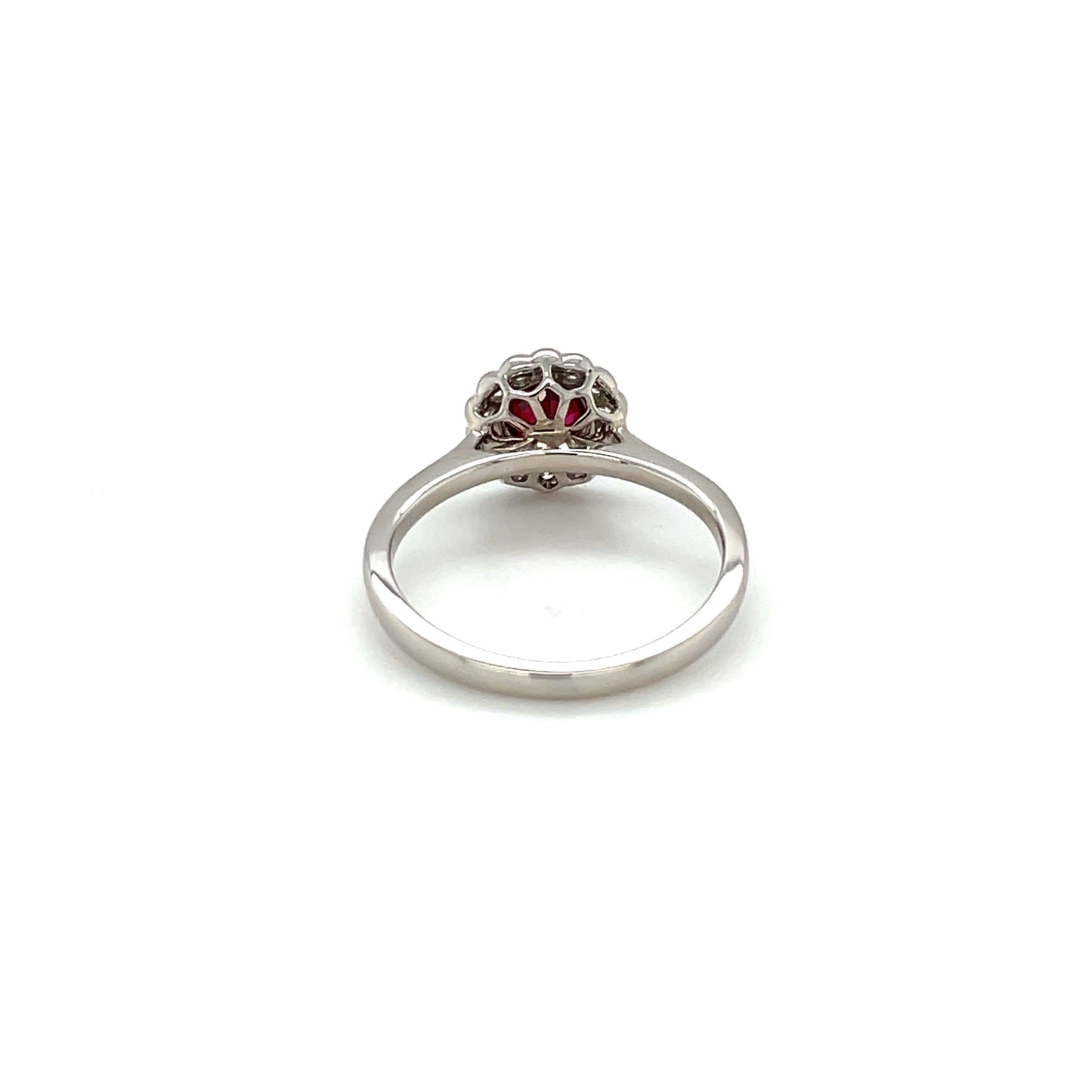 18ct Yellow Gold Ruby & Diamond Cluster Ring