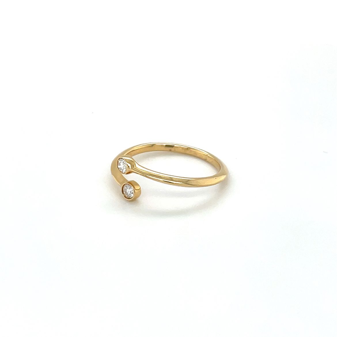 18ct Yellow Gold Diamond Spiral Ring