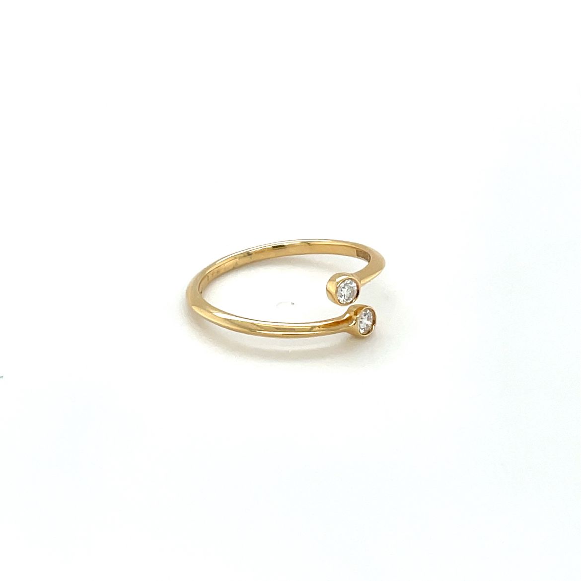 18ct Yellow Gold Diamond Spiral Ring