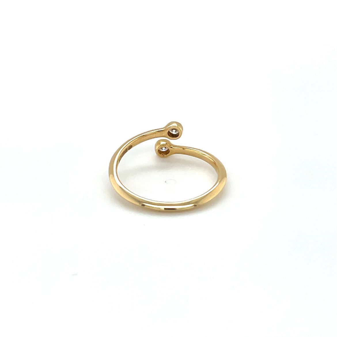 18ct Yellow Gold Diamond Spiral Ring