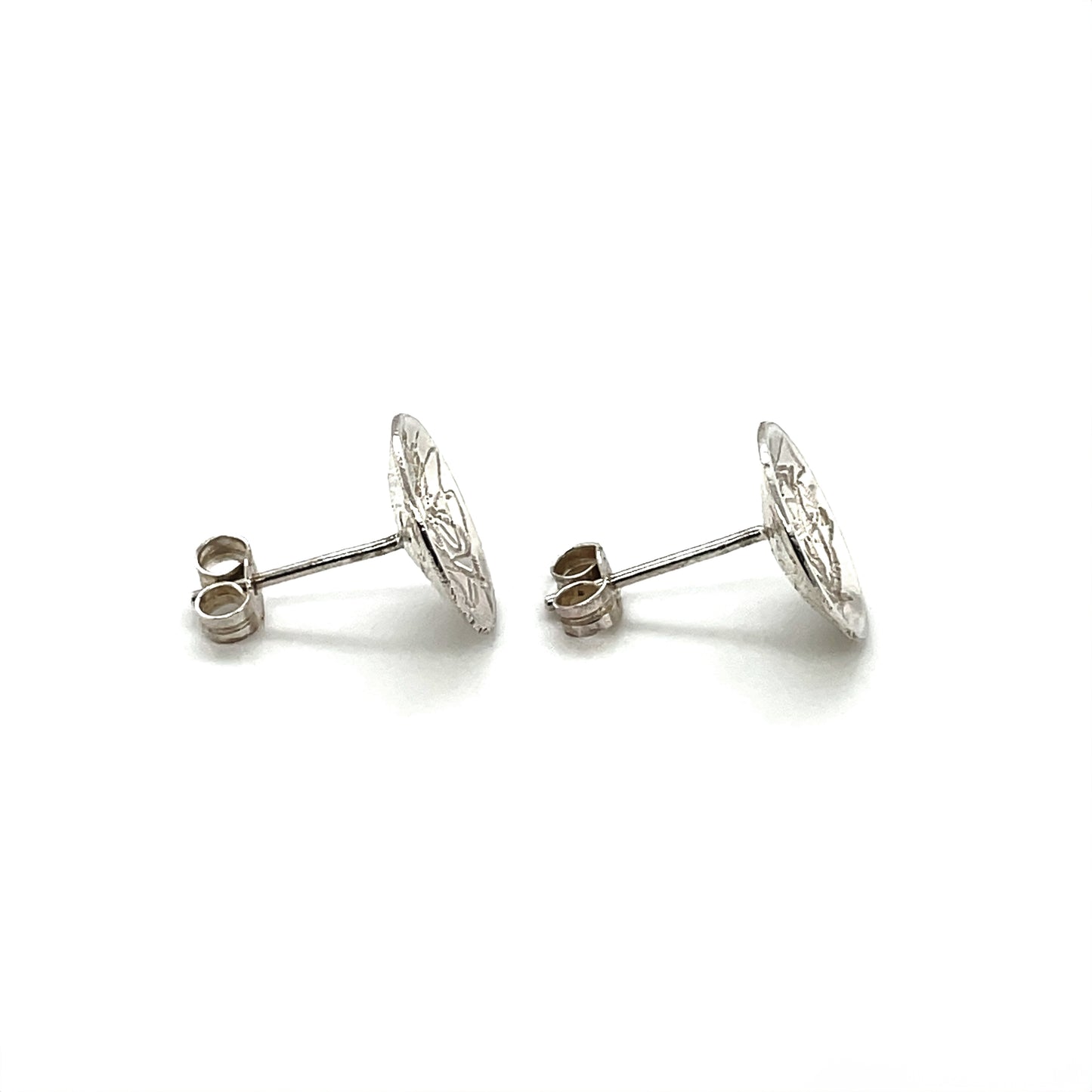 Silver Domed Matte Earrings