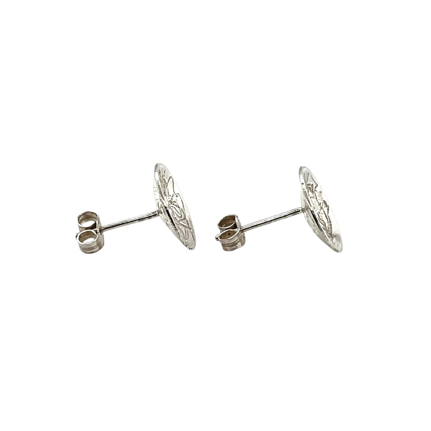 Silver Domed Matte Earrings