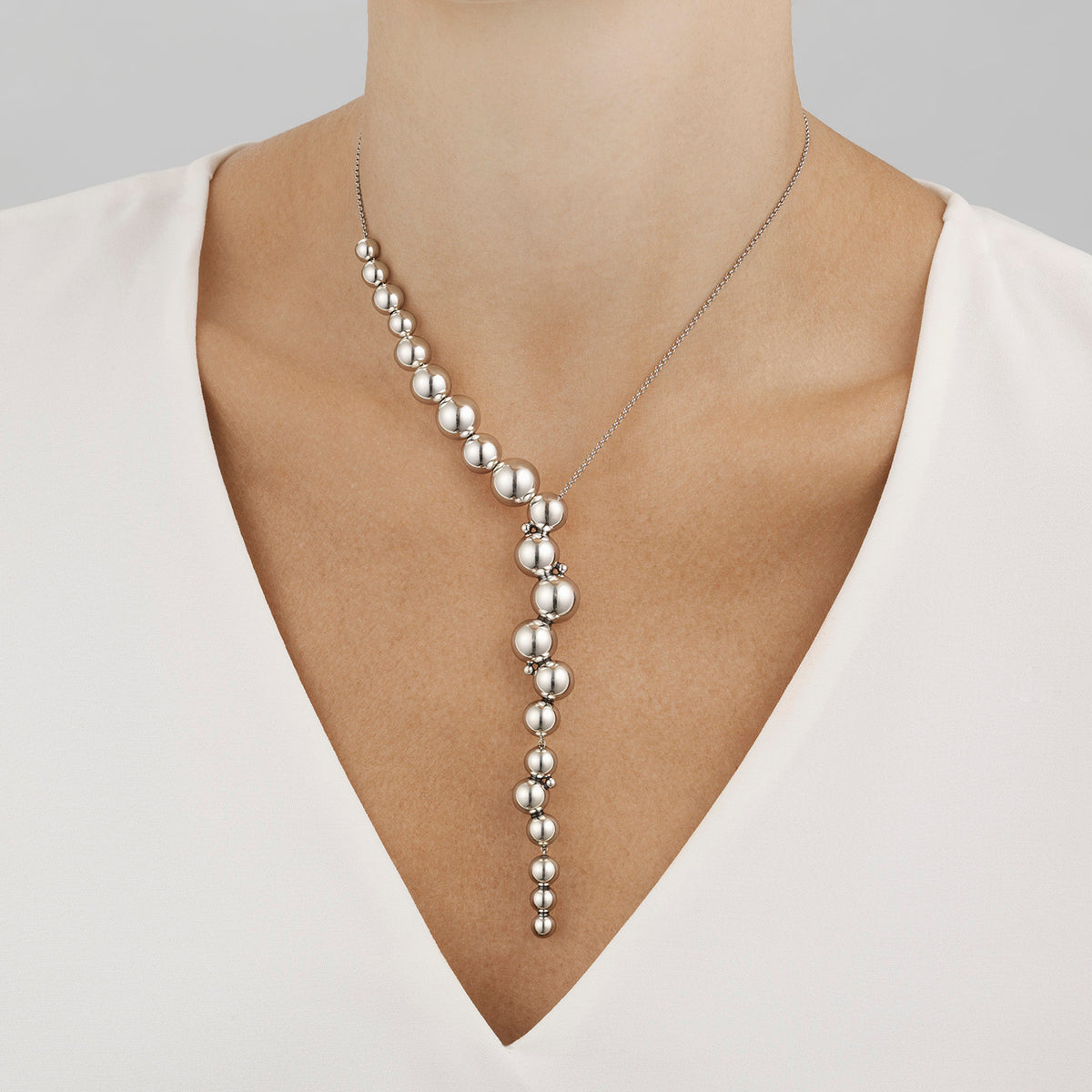 Silver Moonlight Grapes Necklace
