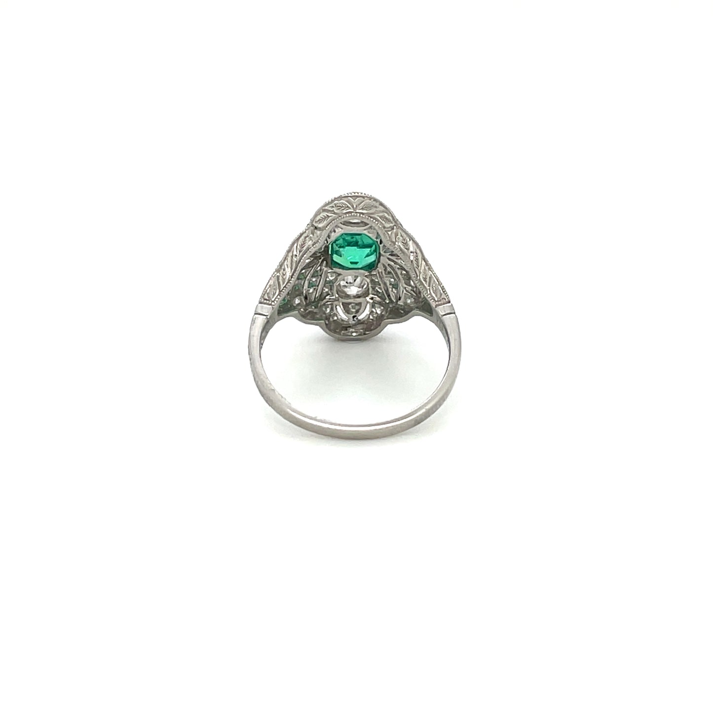 Emerald & Diamond Art Deco Style Ring