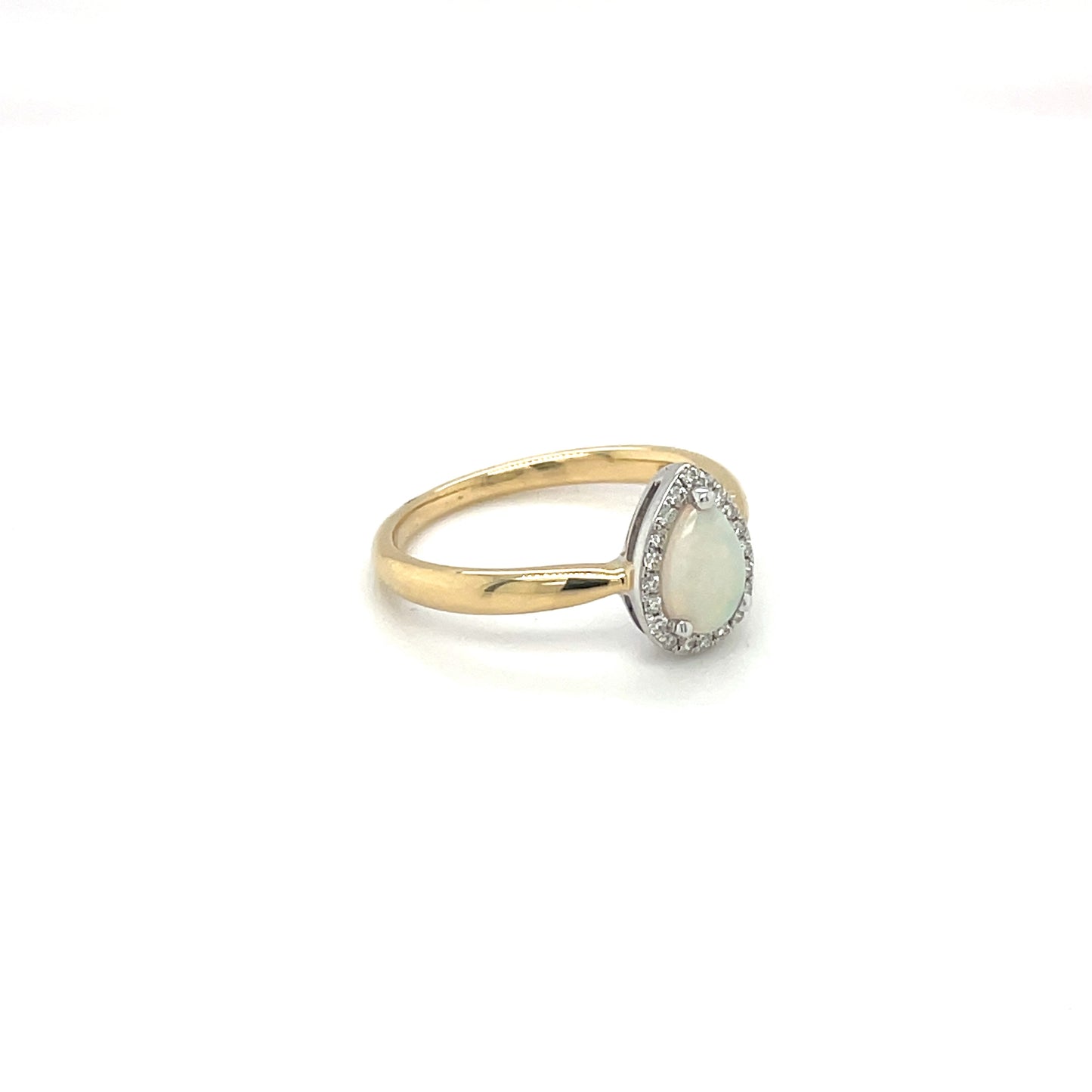 18ct Yellow Gold Opal & Diamond Cluster Ring