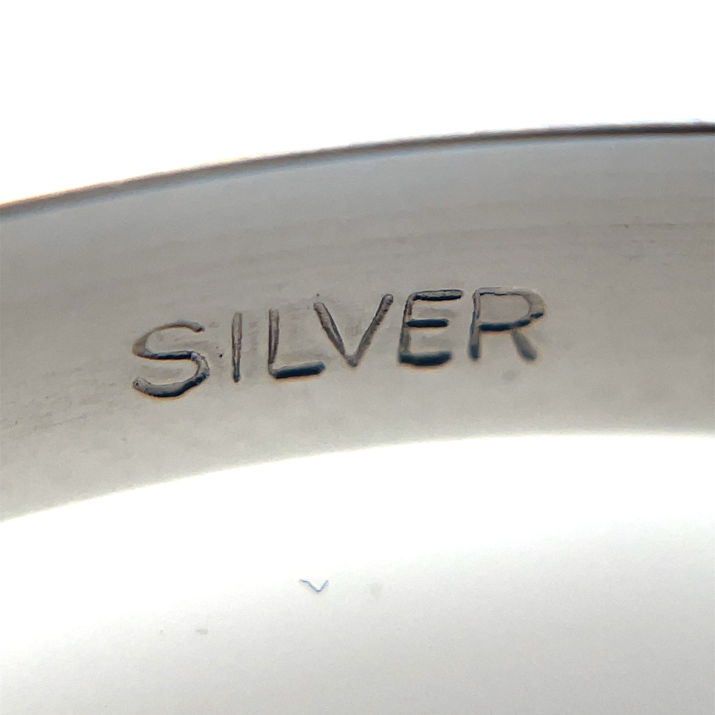 Silver Diamond-Engraved Christening Bangle