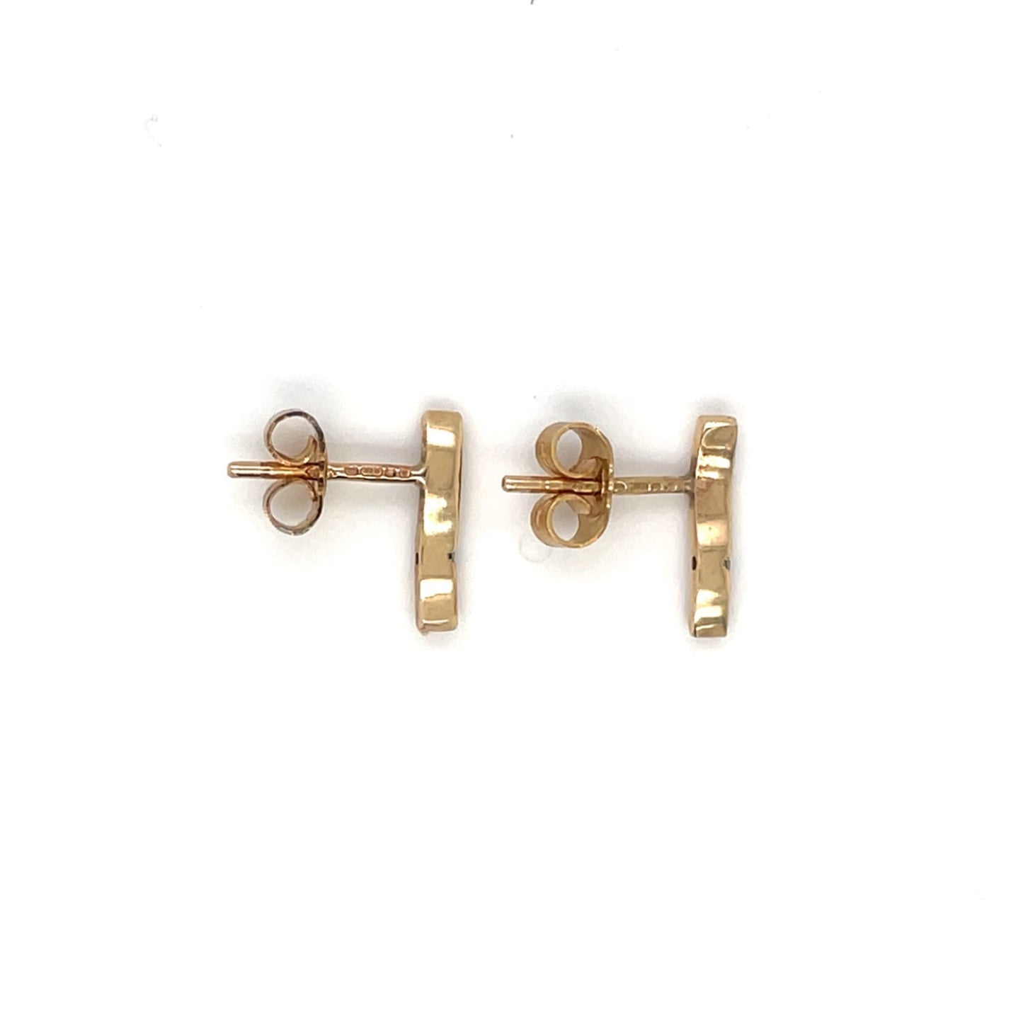 9ct Yellow Gold Diamond Bar Studs