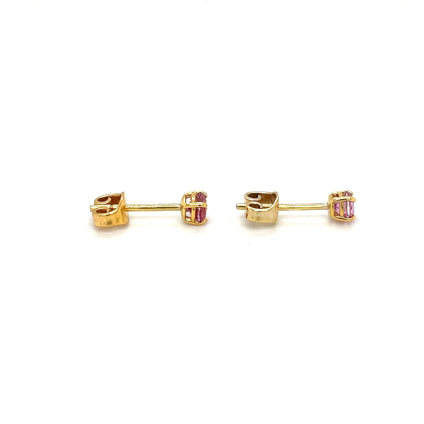 9ct Yellow Gold Pink Topaz Stud Earrings