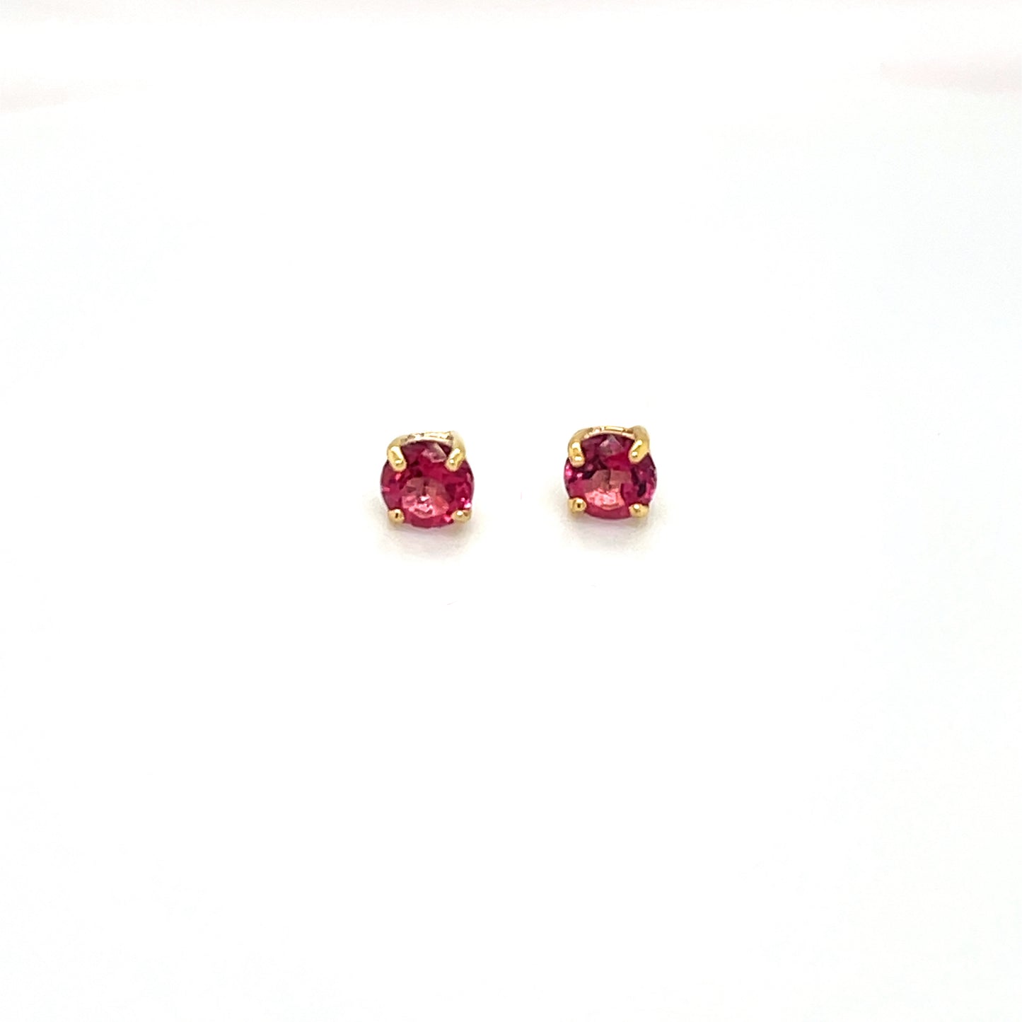 9ct Yellow Gold Pink Topaz Stud Earrings