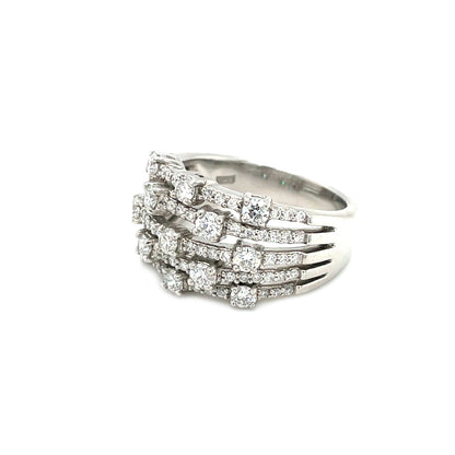 Platinum Five Row Diamond Ring (M1/2)