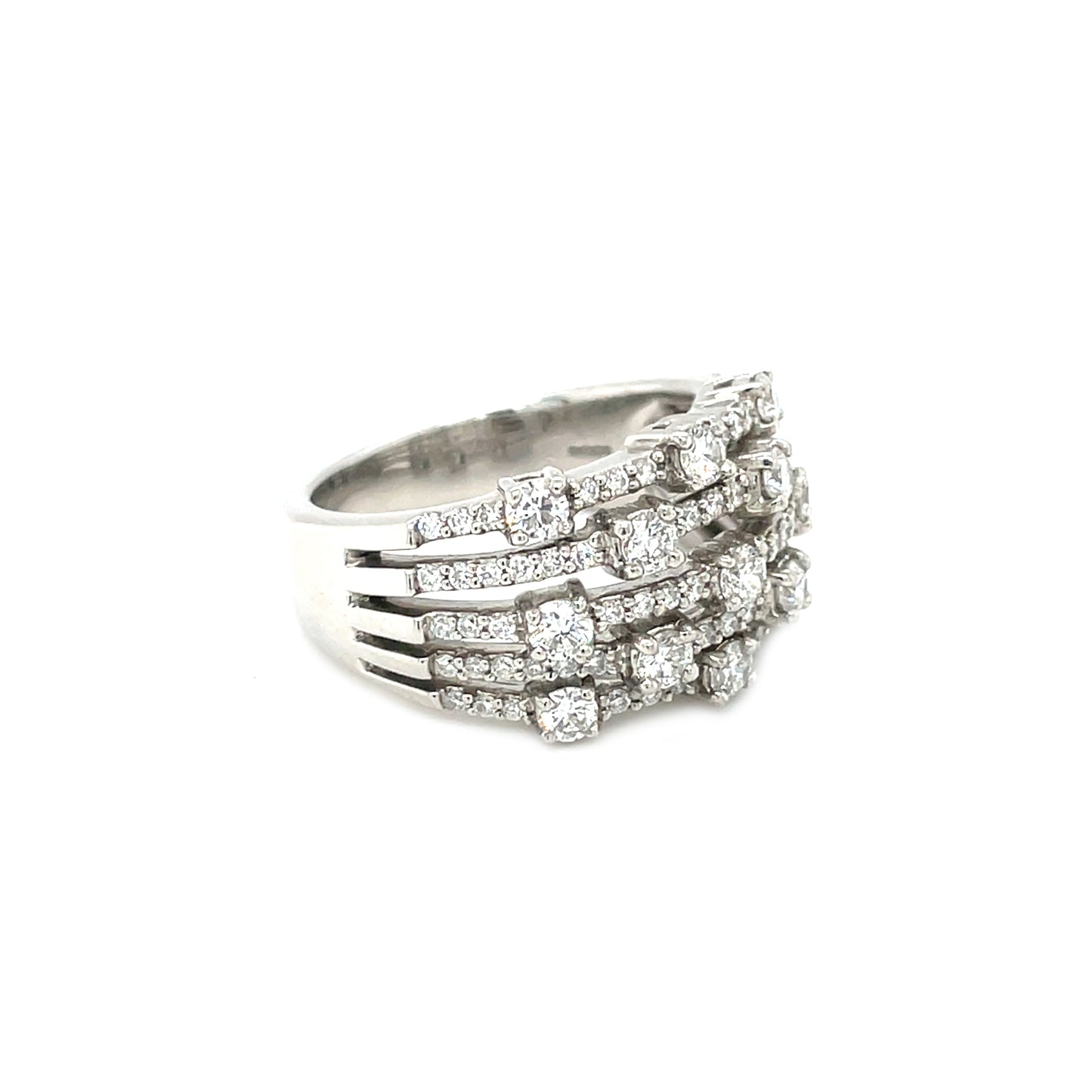 Platinum Five Row Diamond Ring (M1/2)