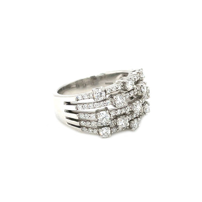 Platinum Five Row Diamond Ring (M1/2)