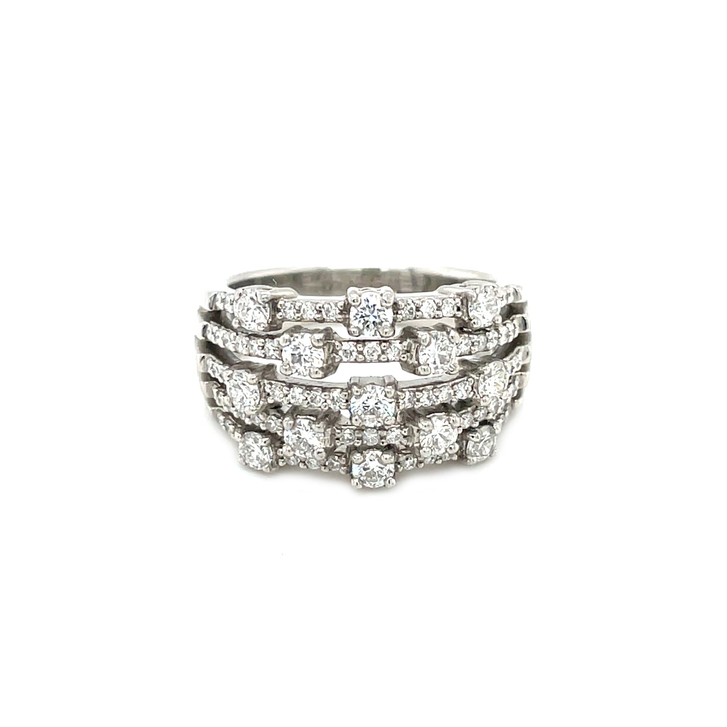 Platinum Five Row Diamond Ring (M1/2)