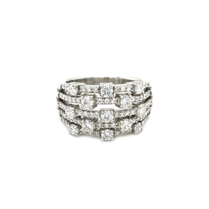 Platinum Five Row Diamond Ring (M1/2)