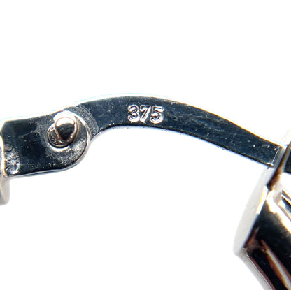 9ct White Gold Ribbed Hoop Earrings