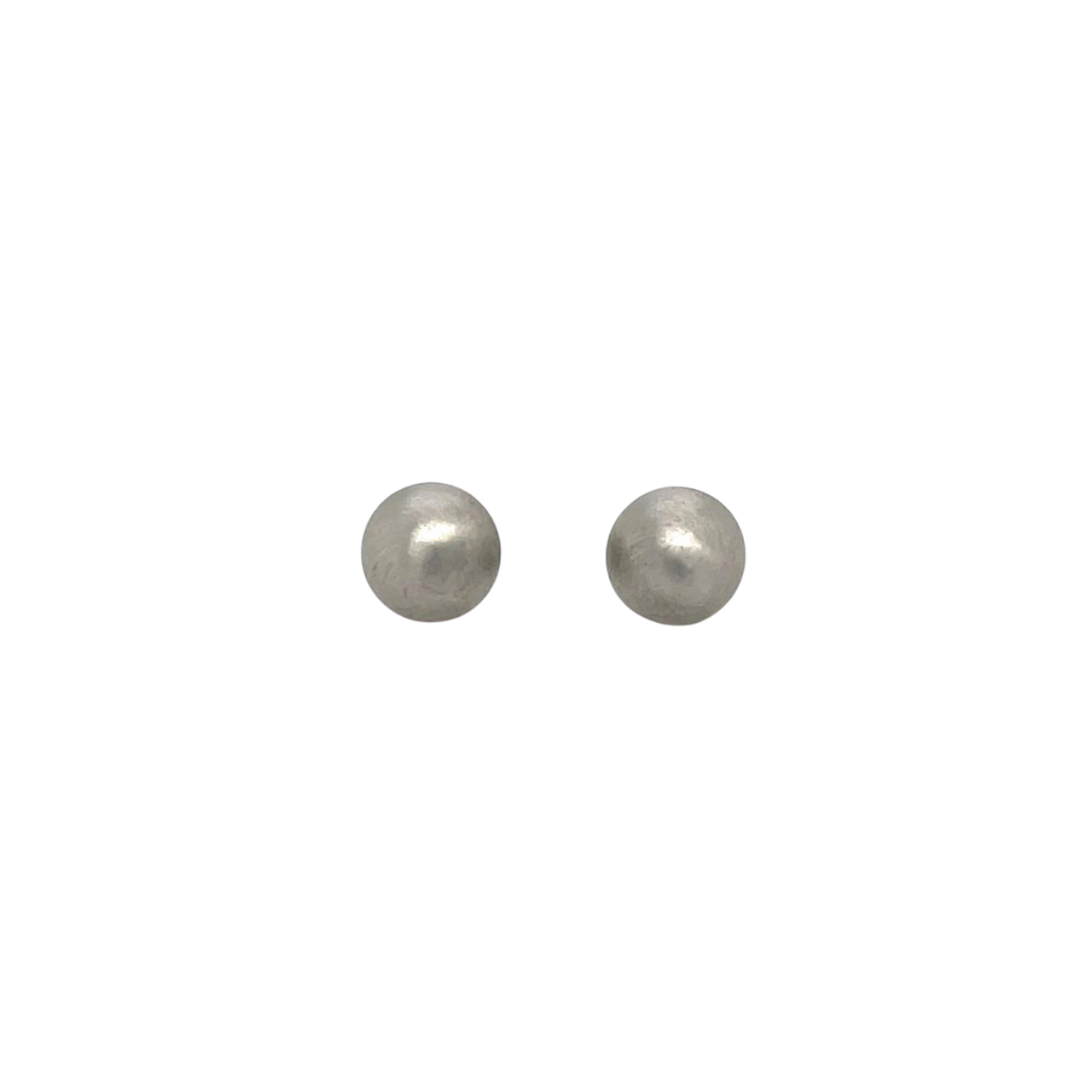 9ct White Gold Satin Ball Stud Earrings (7mm)