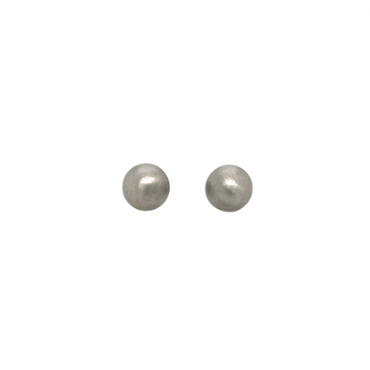 9ct White Gold Satin Ball Stud Earrings (7mm)