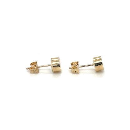 9ct Yellow Gold Circle Stud Earrings