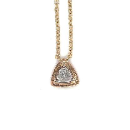 18ct Three-Tone Trillion Diamond Necklace