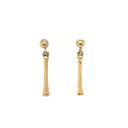 9ct Yellow Gold Fluted Drop Earrings