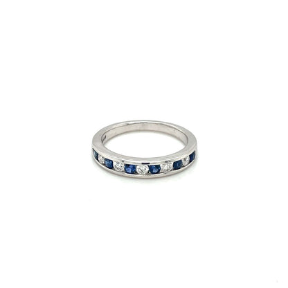 18ct White Gold Sapphire & Diamond Eternity Ring