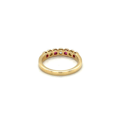 18ct Yellow Gold Ruby & Diamond Half-Set Eternity Ring