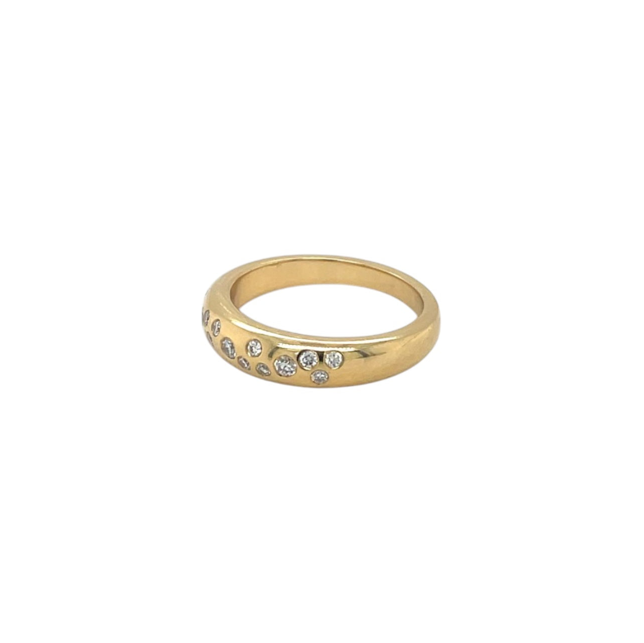 18ct Yellow Gold Scattered Diamond Eternity Ring (L)