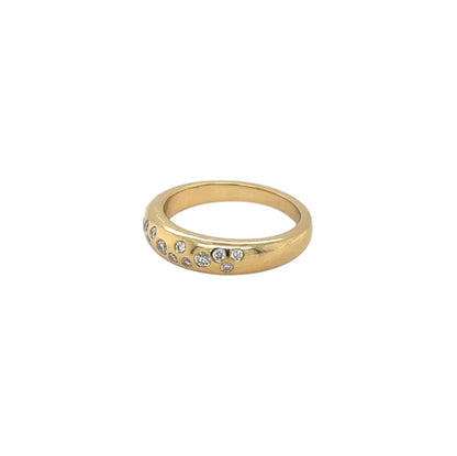 18ct Yellow Gold Scattered Diamond Eternity Ring (L)