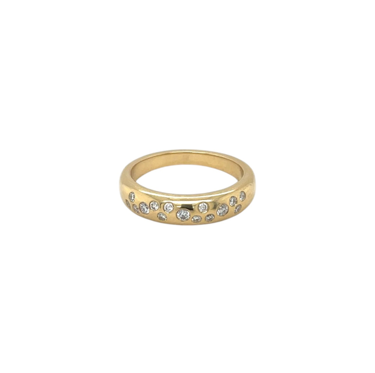 18ct Yellow Gold Scattered Diamond Eternity Ring (L)