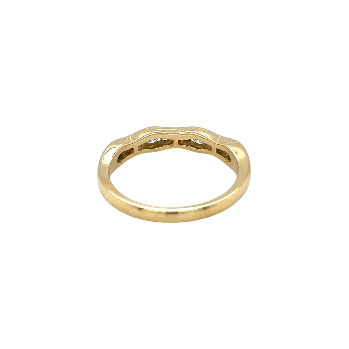 18ct Yellow Gold Diamond Wave Half Eternity Ring (O1/2)