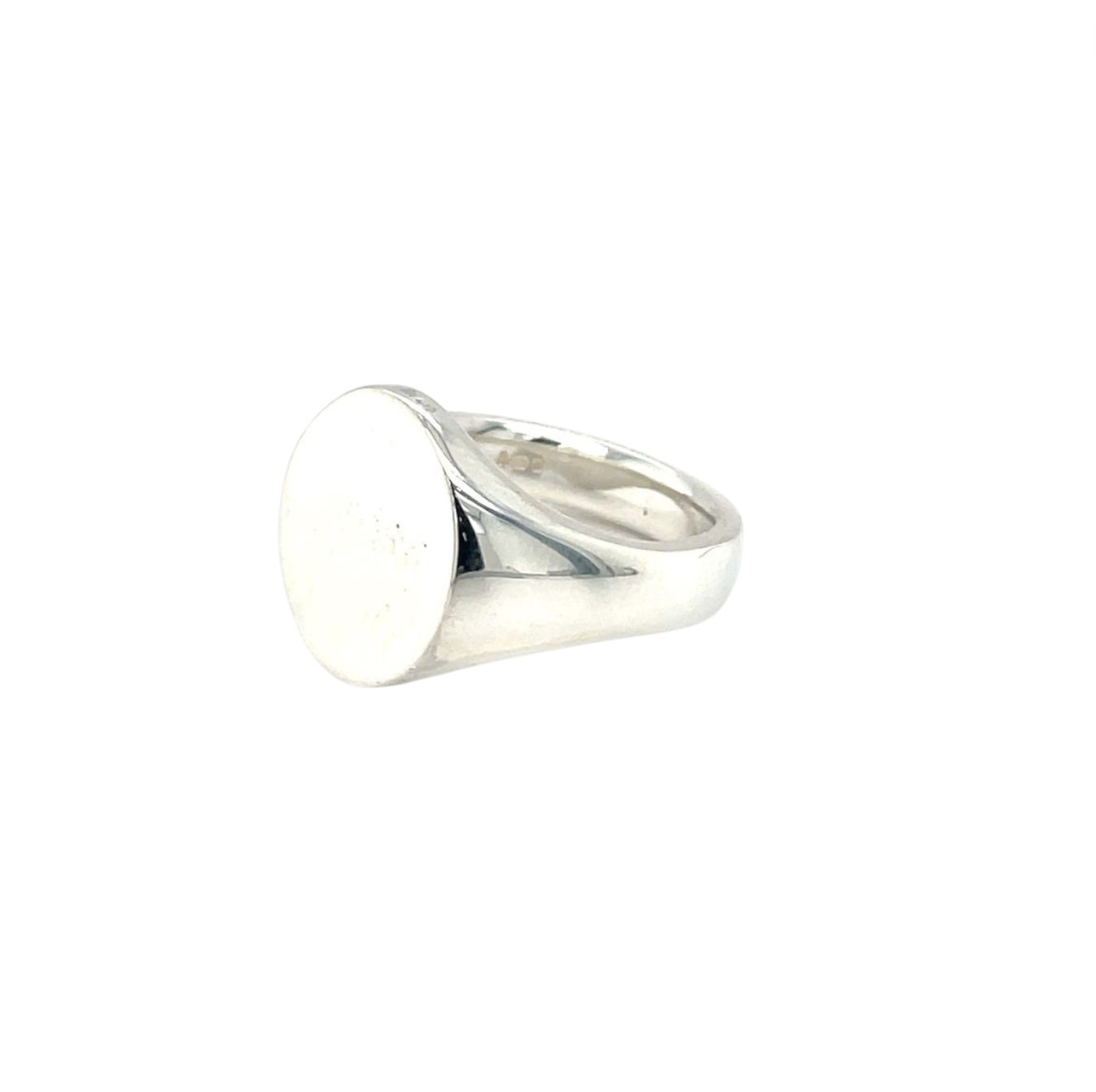 Silver Oxford Oval Signet Ring (O)
