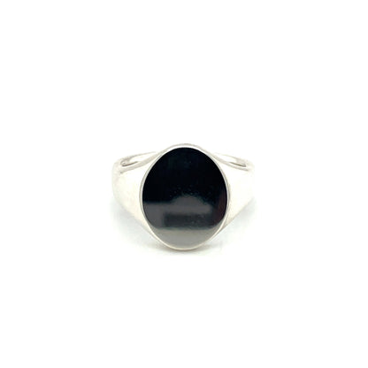 Silver Oxford Oval Signet Ring (14x12mm)