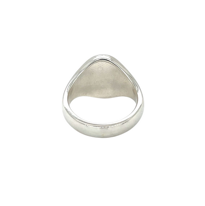Silver Oxford Oval Signet Ring (O)