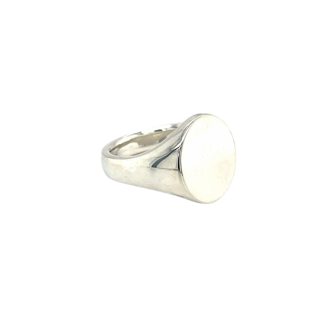 Silver Oxford Oval Signet Ring (O)