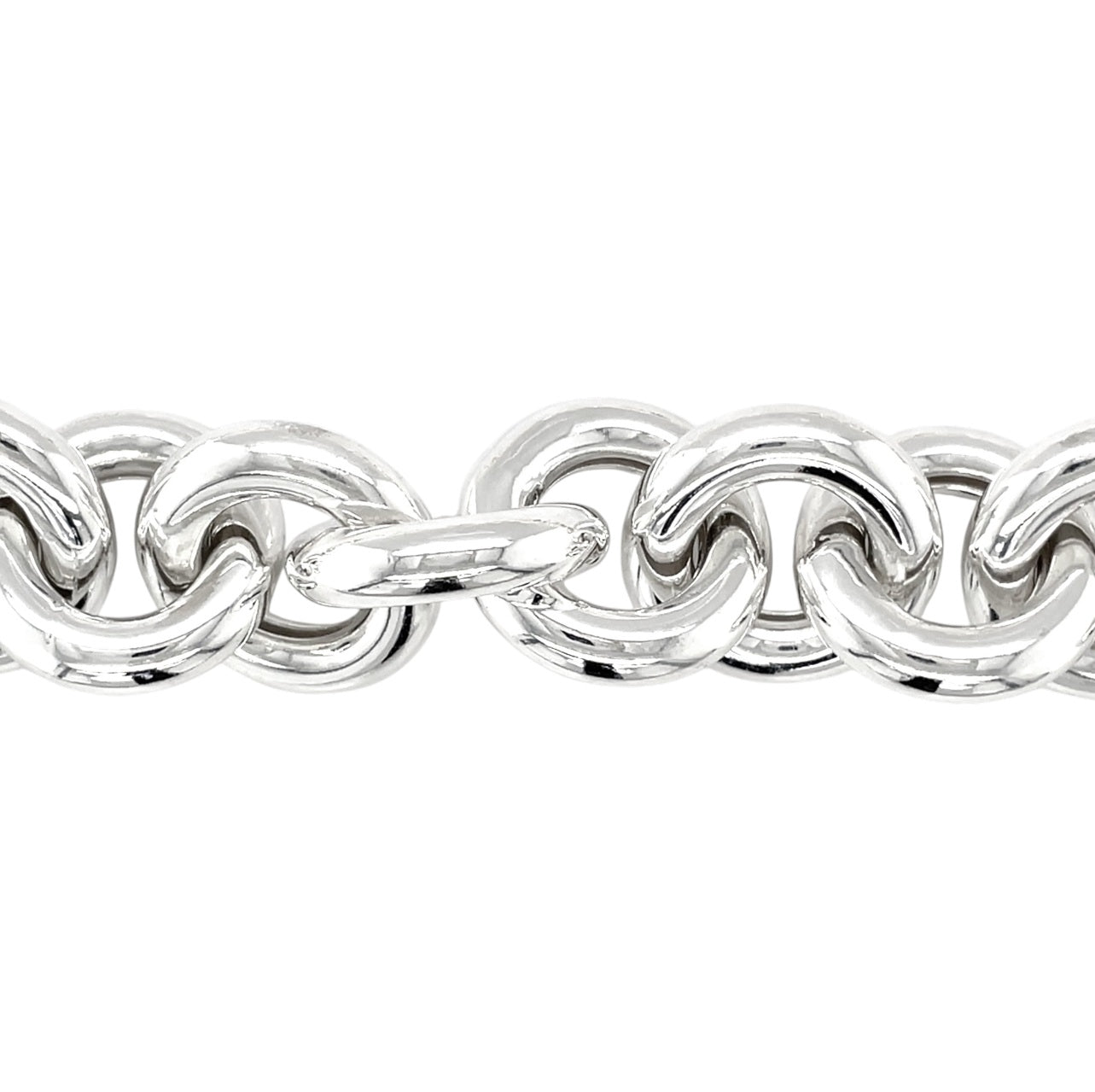 Silver Chunky Circle-Link Heavy Chain (18")