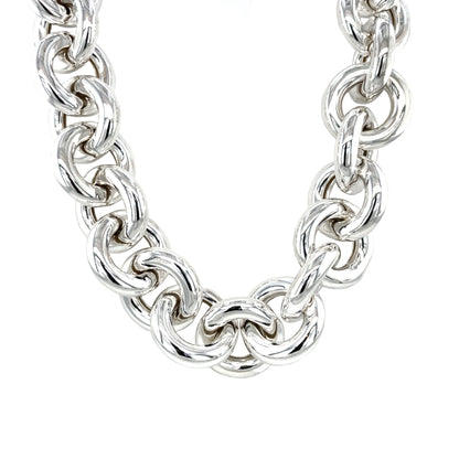 Silver Chunky Circle-Link Heavy Chain (18")