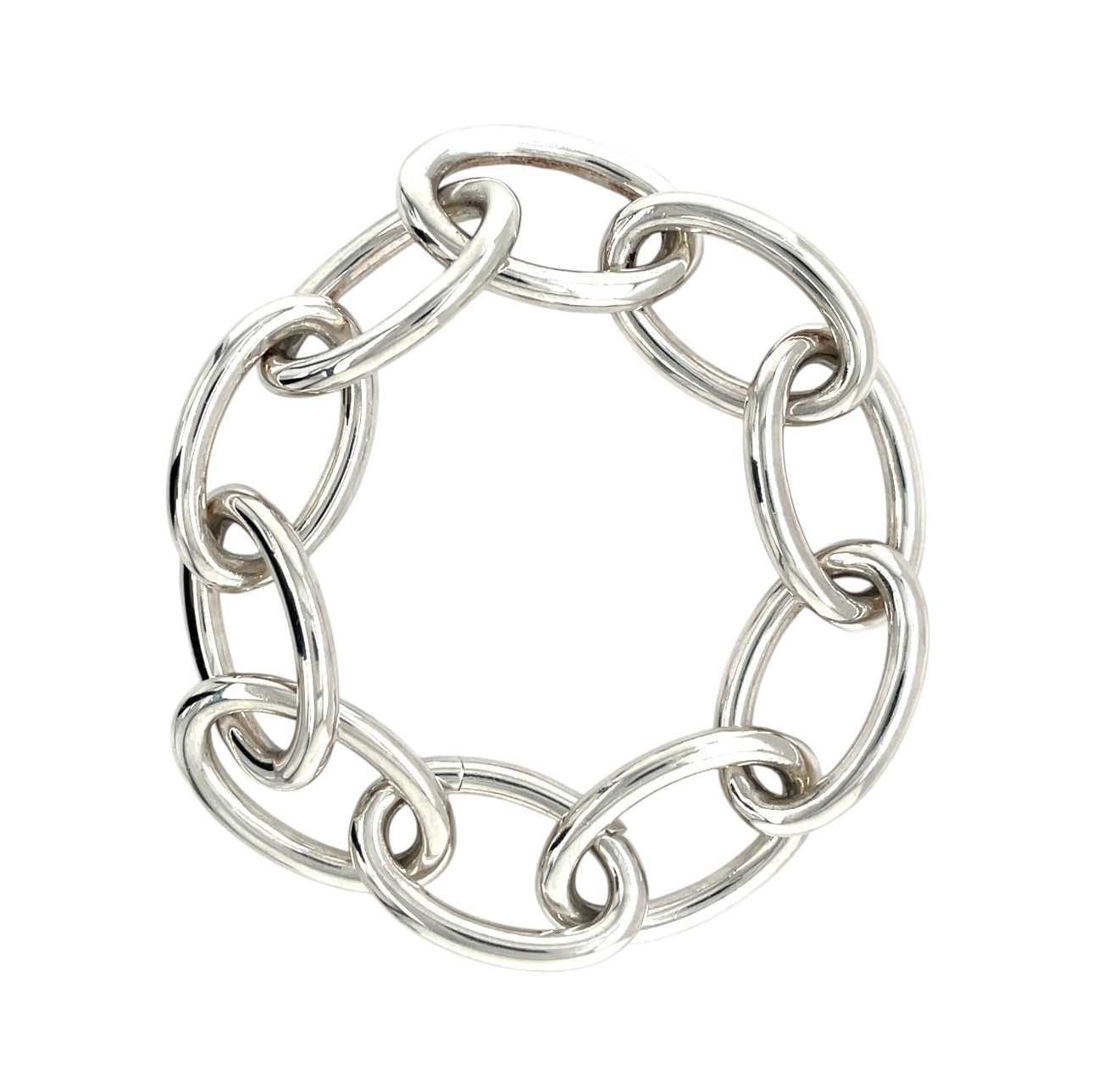 Silver Oval Link Bracelet