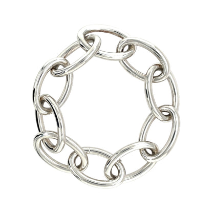 Silver Oval Link Bracelet