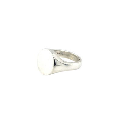 Silver Oxford Oval Signet Ring (H1/2)