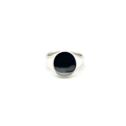 Silver Oxford Oval Signet Ring (11x9mm)