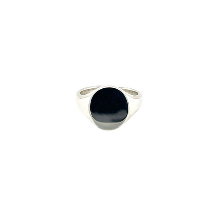 Silver Oxford Oval Signet Ring (H1/2)