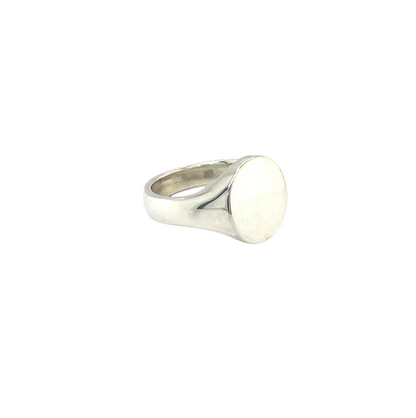 Silver Oxford Oval Signet Ring (H1/2)