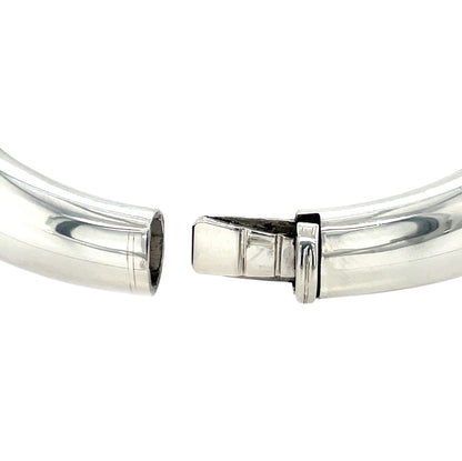 Silver Chunky Hinged Bangle