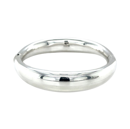 Silver Chunky Hinged Bangle