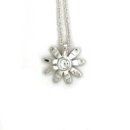 Silver & Gold Plate Daisy Pendant & Chain