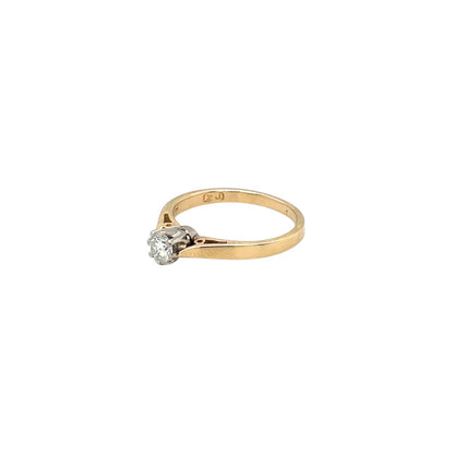 18ct Yellow Gold Diamond Solitaire Ring (K)